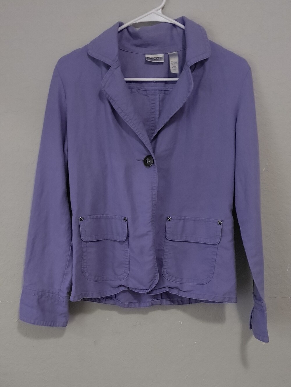 Chico's Lavender Purple Single-Button Utility Jacket